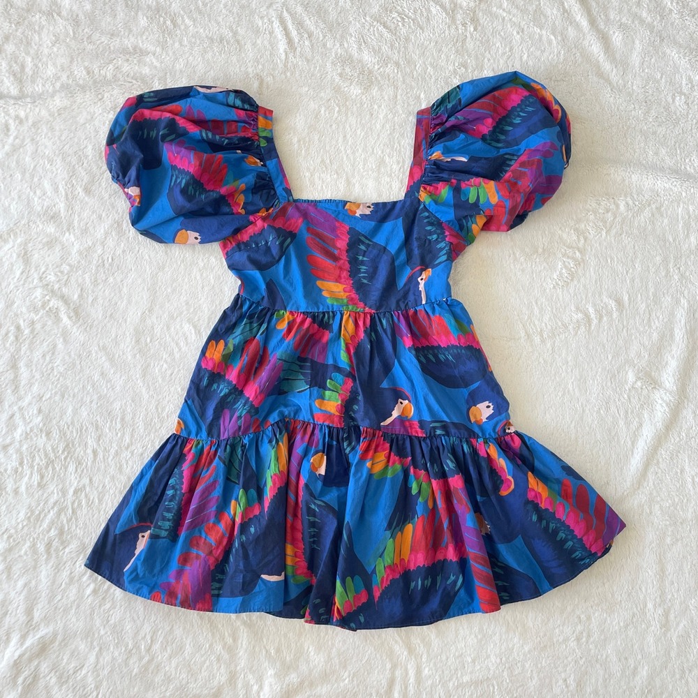 FARM Rio Rainbow Macaw Mini Dress Size Medium - Picture 3 of 12